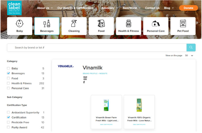 Sữa tươi đầu tiên đạt chứng nhận của Clean Label Project thuộc “nhà Vinamilk” ảnh 2