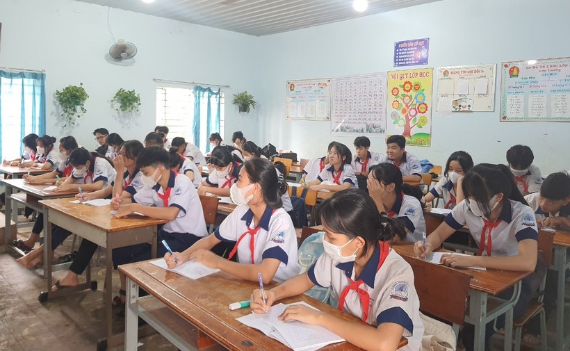 Tiết học của học sinh Trường THCS Mã Đà (huyện Vĩnh Cửu, tỉnh Đồng Nai).