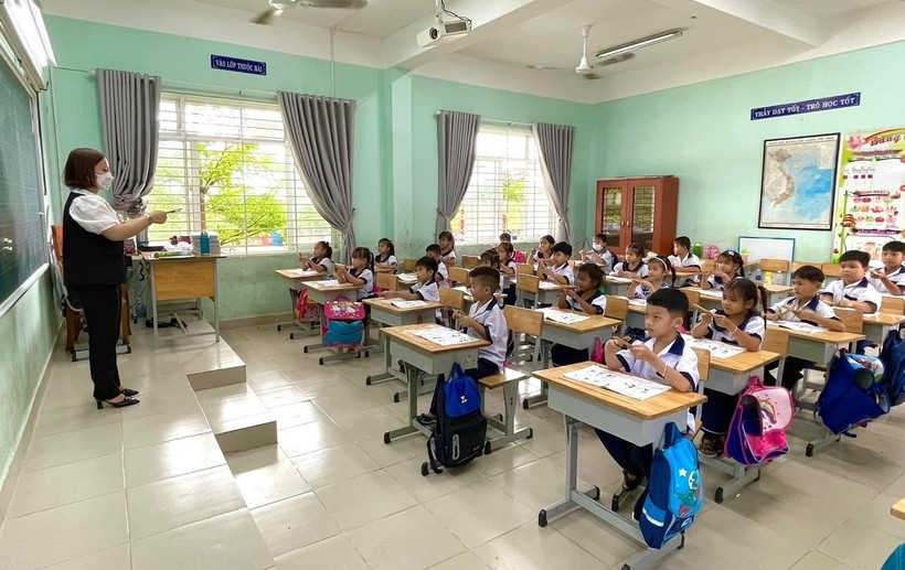 Tiết học của học sinh Trường Tiểu học Bình Lợi (huyện Bình Chánh, TPHCM).