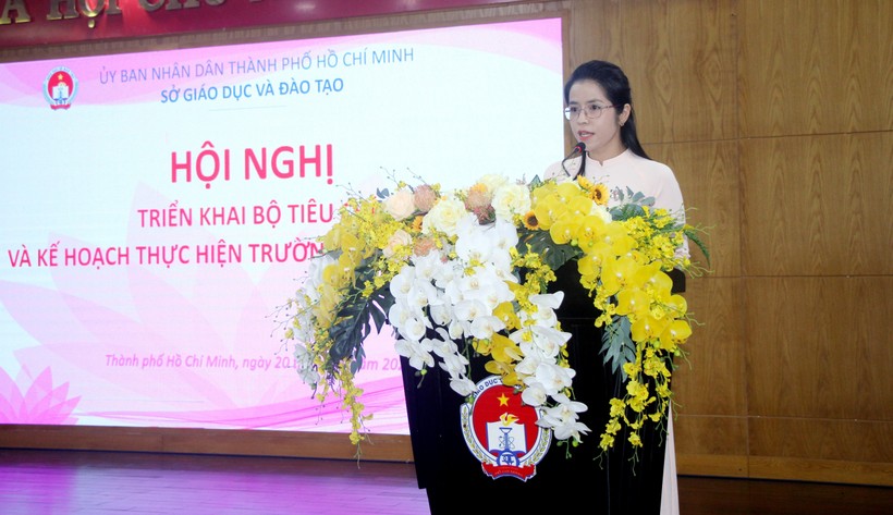 Bà Cao Thị Thiên Phúc phát biểu tại Hội nghị. ảnh 2
