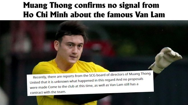 Muangthong United vẫn chưa nhận được lời đề nghị nào về trường hợp của Văn Lâm từ đội bóng TP.HCM.