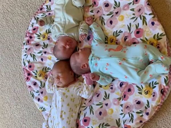 Cặp vợ chồng người Mỹ đã chào 3 cô con gái sinh ba giống hệt nhau.