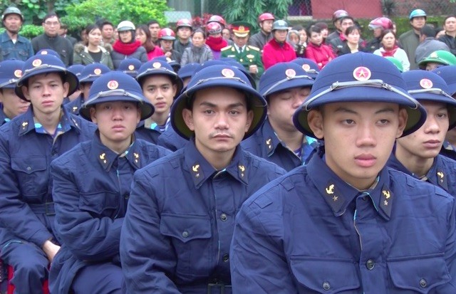 Những thanh niên của tỉnh Quảng Bình sẵn sàng lên đường nhập ngũ làm nhiệm vụ bảo vệ Tổ quốc. 