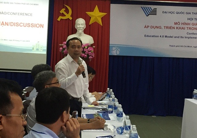 PGS.TS Vũ Hải Quân- Phó Giám đốc Đại học Quốc gia TPHCM phát biểu tại hội thảo