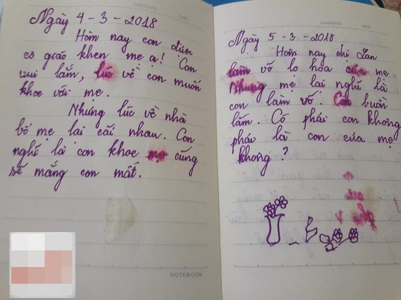 “Con không phải là con mẹ, phải không?” - cuốn nhật ký nhòe nước mắt của bé gái lớp 5 khiến các bậc cha mẹ sững sờ