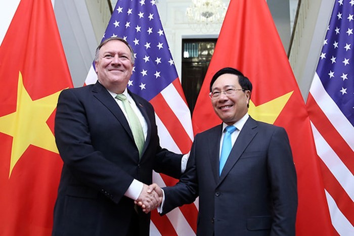 Phó Thủ tướng, Bộ trưởng Bộ Ngoại giao Phạm Bình Minh và Ngoại trưởng Hoa Kỳ Michael Pompeo

