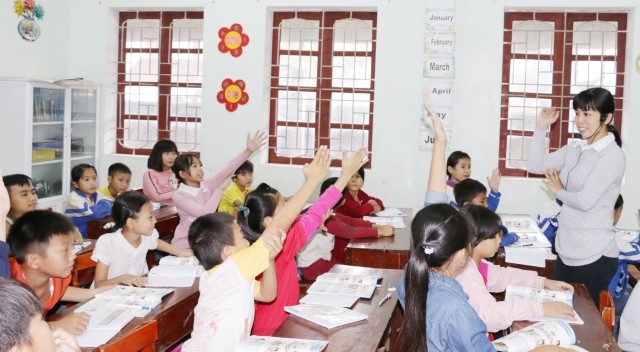 Giờ học tại Trường Tiểu học Diễn Ngọc, Diễn Châu, Nghệ An