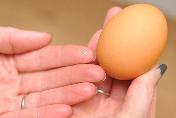 Cô gái số hưởng nhặt được viên kim cương trong quả trứng luộc