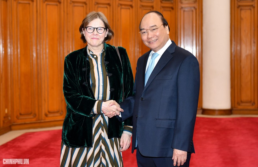 Chủ tịch Quốc hội Nguyễn Thị Kim Ngân tiếp Phó Chủ tịch Nghị viện châu Âu Heidi Hautala. Ảnh: VGP