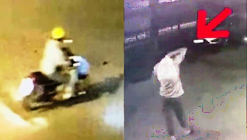 Nghi phạm sát hại bảo vệ (ảnh phải) xuất hiện tại một bến xe ở Hà Nội.
