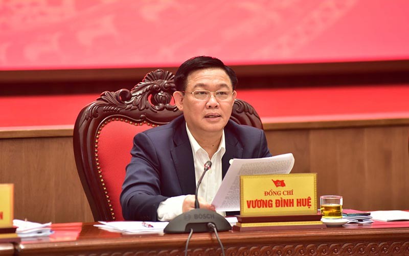 Bí thư Thành ủy Vương Đình Huệ phát biểu tại hội nghị