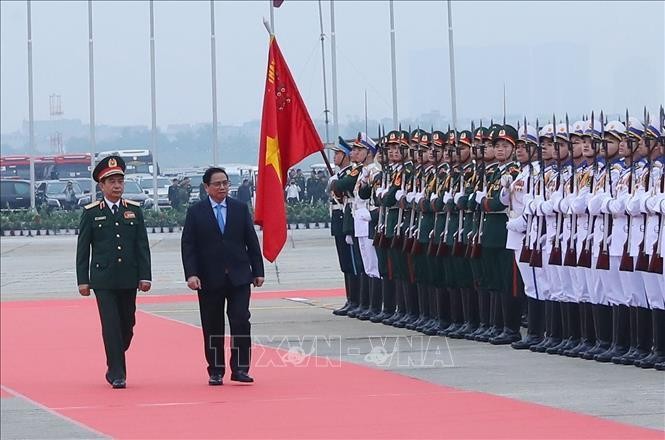 Thủ tướng Phạm Minh Chính đến dự Lễ khai mạc Triển lãm Quốc phòng quốc tế 2022. Ảnh: Trọng Đức/TTXVN