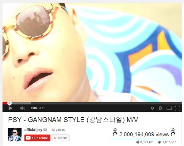"Gangnam Style" trở thành video đầu tiên cán mốc 2 tỷ lượt xem trên YouTube