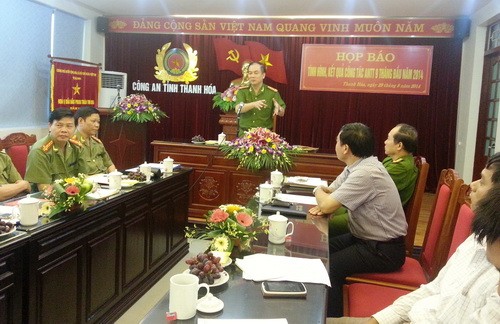 Công an tỉnh Thanh Hóa tổ chức họp báo chiều 29/8.