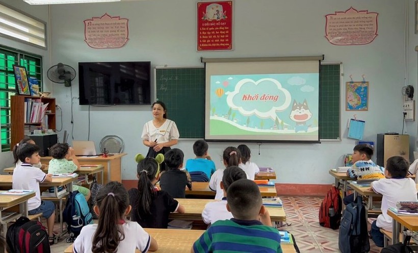 Tiết học chuyên đề "Phương pháp, kĩ thuật dạy học môn Toán lớp 4 Chương trình GDPT 2018" của trường Tiểu học Kim Đồng.