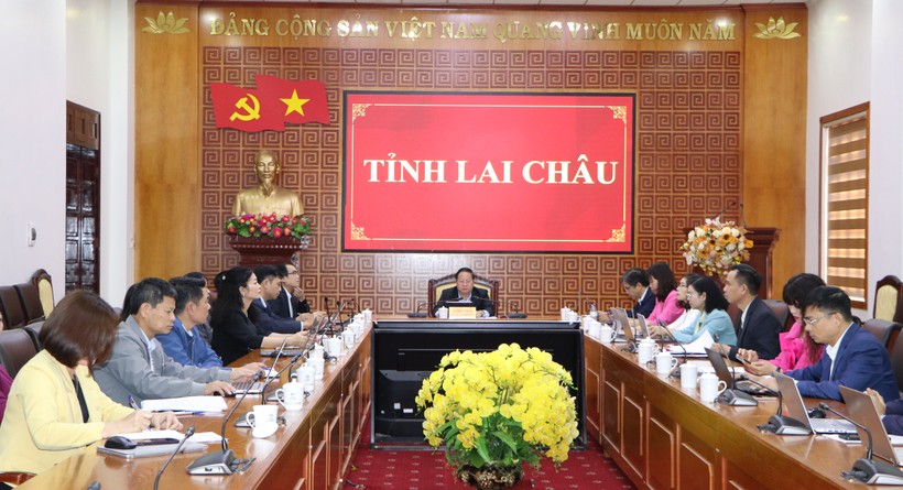 Điểm cầu tỉnh Lai Châu dự Hội nghị tổng kết 10 năm thực hiện Nghị quyết số 29.