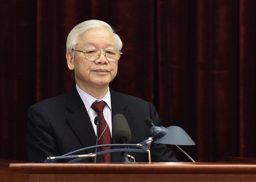 Tổng Bí thư, Chủ tịch nước Nguyễn Phú Trọng phát biểu tại Hội nghị. Ảnh: VGP.