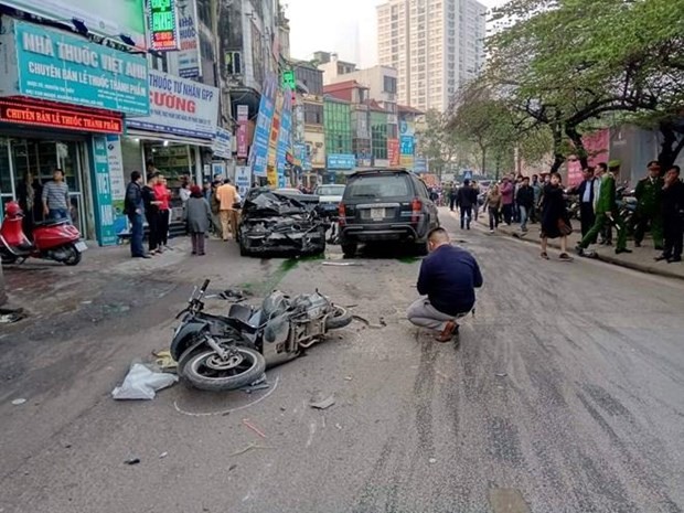 Hiện trường một vụ tai nạn giao thông. (Ảnh: Sơn Bách/Vietnam+).