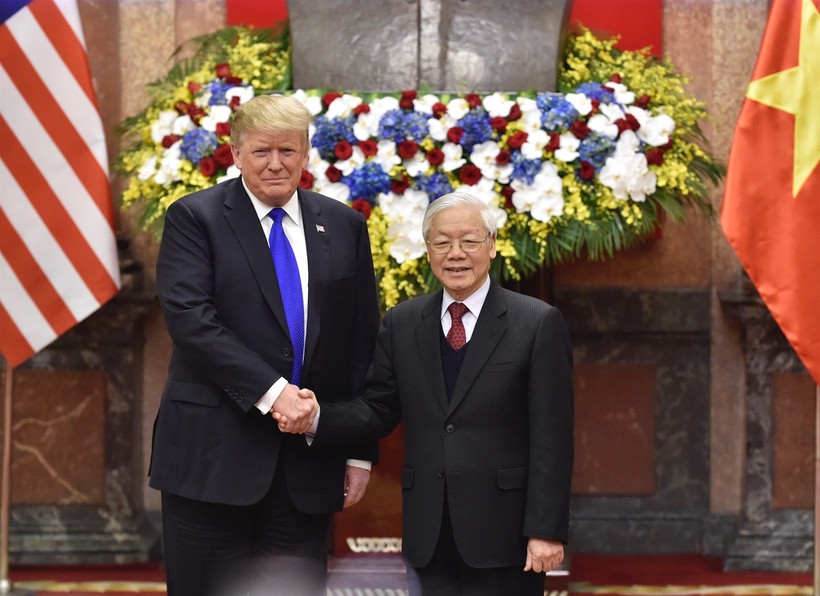 Tổng Bí thư, Chủ tịch nước Nguyễn Phú Trọng và Tổng thống Donald Trump chúc mừng 25 năm quan hệ ngoại giao Việt - Mỹ
