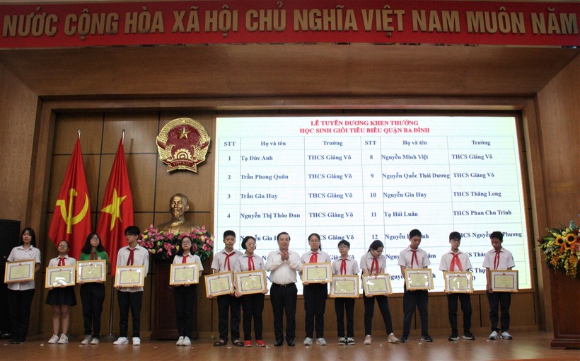 Quận Ba Đình, Hà Nội: Vinh danh 179 học sinh xuất sắc tiêu biểu