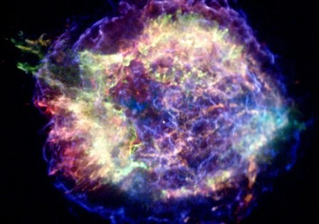 Hình ảnh vụ nổ siêu tân tinh Cassiopeia A do đài quan sát Chandra chụp được 