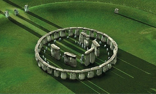 Hình phục dựng công trình tượng đài Stonehenge ở Salisbury, Anh. Ảnh: gaia.

