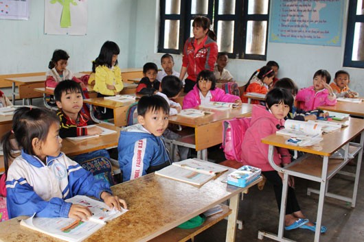Nhờ được đầu tư từ SEQAP nên Trường Tiểu học Nguyễn Trãi, xã Đắk Ha (Đắk Giong) thích đến trường mỗi ngày.