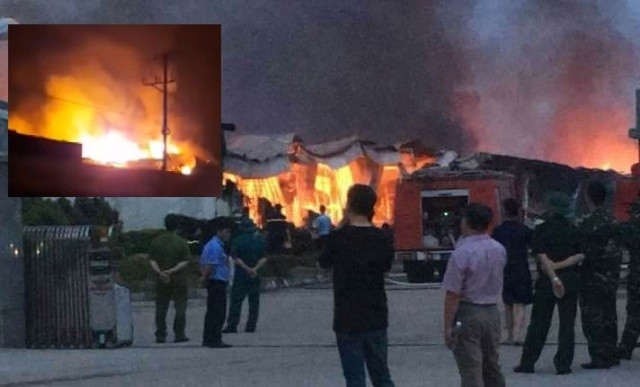 Phú Thọ: Cháy lớn tại khu công nghiệp suốt đêm đến sáng