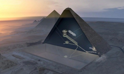 Phòng dài 30 m có thể chứa cả máy bay được phát hiện trong Đại kim tự tháp Giza ở Ai Cập.