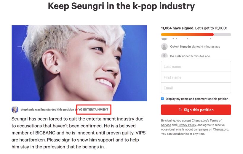 Fan “cuồng” ký tên ủng hộ Seungri Big Bang: Mù quáng dung túng cho cái ác, cái xấu!