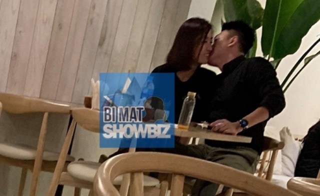 Hoa hậu Đỗ Mỹ Linh và thiếu gia Bảo Hưng bị bắt gặp hôn nhau tình tứ trong quá cà phê.