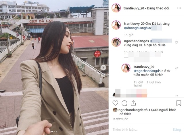 Hoa hậu Trần Tiểu Vy dính tin đồn đã có bạn trai.