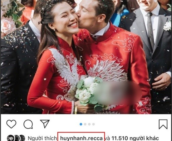 Huỳnh Anh nhấn "like" ảnh cưới của bạn gái cũ Hoàng Oanh. 