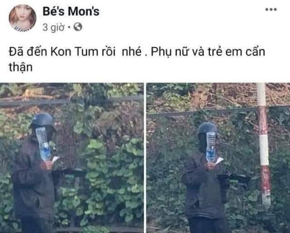 "Ma giáo mặt đen" được tài khoản Facebook đăng tải xuất hiện ở Kon Tum để câu like.