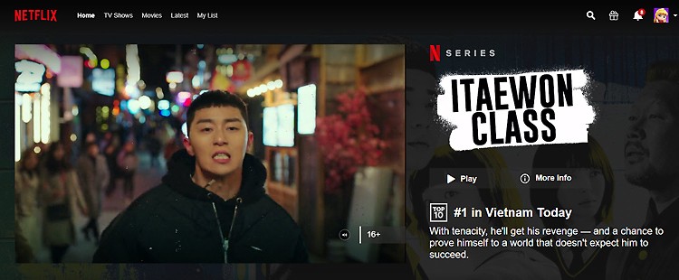 "Tầng lớp Itaewon" dẫn đầu Top 10 tác phẩm người Việt xem nhiều trên Netflix