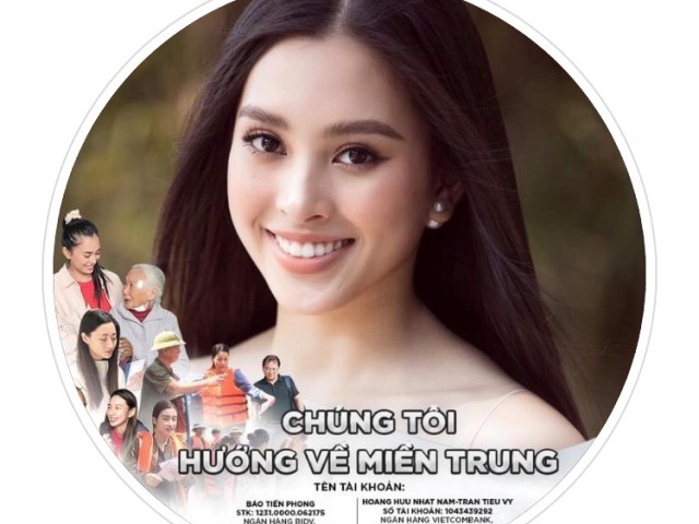 Hoa hậu Trần Tiểu Vy thay avatar hướng về miền Trung.