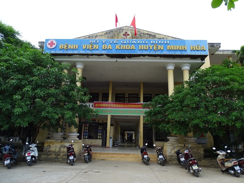 Bệnh viện Đa khoa huyện Minh Hóa nơi cấp cứu cho 2 trẻ bị ngộ độc nấm.