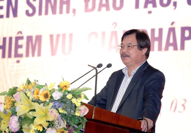 Tổng cục trưởng Tổng cục Giáo dục nghề nghiệp Nguyễn Hồng Minh phát biểu chỉ đạo hội nghị