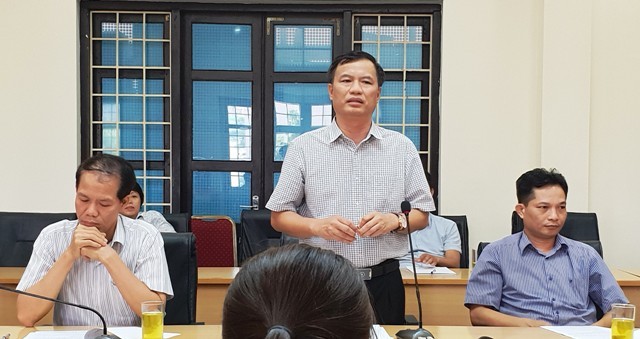 Ông Nguyễn Ngọc Tám thông tin về hội thi thiết bị đào tạo tự làm toàn quốc năm 2019