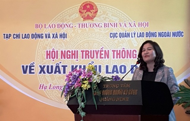 Thứ trưởng Bộ LĐ-TB&XH Nguyễn Thị Hà phát biểu tại hội nghị