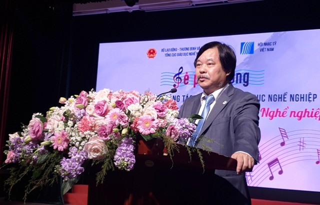 Tổng cục trưởng Tổng cục GDNN Nguyễn Hồng Minh phát biểu tại lễ phát động.