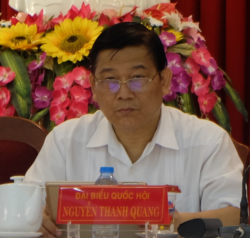 Ông Nguyễn Thanh Quang tại buổi tiếp xúc cử tri. Ảnh tư liệu. 