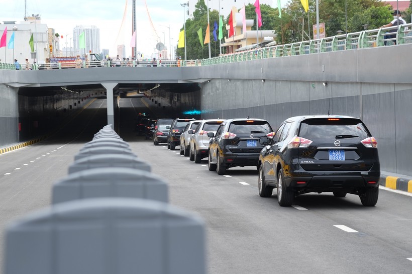 Hầm chui, một phần của dự của dự án cải tạo nút giao thông phía tây cầu Trần Thị Lý chính thức thông xe. 