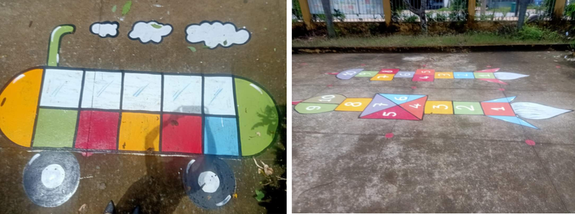 Hình ảnh sắc màu tại sân Trường Tiểu học Hoà Khánh, thành phố Sa Đéc.