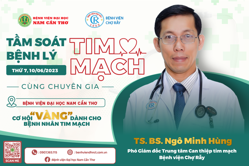 Tầm soát bệnh tim mạch miễn phí cùng chuyên gia TS.BS Ngô Minh Hùng - Bệnh viện Chợ Rẫy.