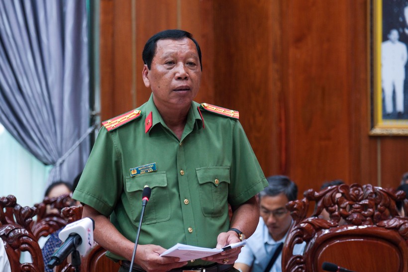 Đại tá Nguyễn Văn Giá, Phó Giám đốc Công an tỉnh Hậu Giang thông tin vụ án.
