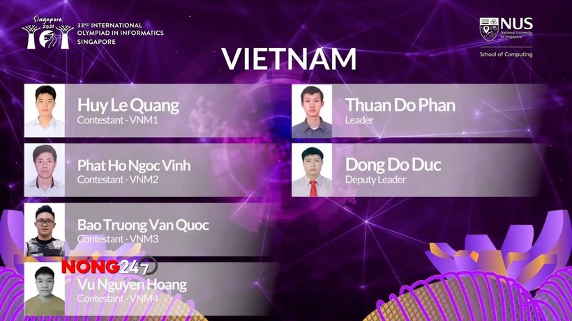 NÓNG 24/7: Việt Nam giành 4 huy chương Bạc Olympic Tin học quốc tế năm 2021
