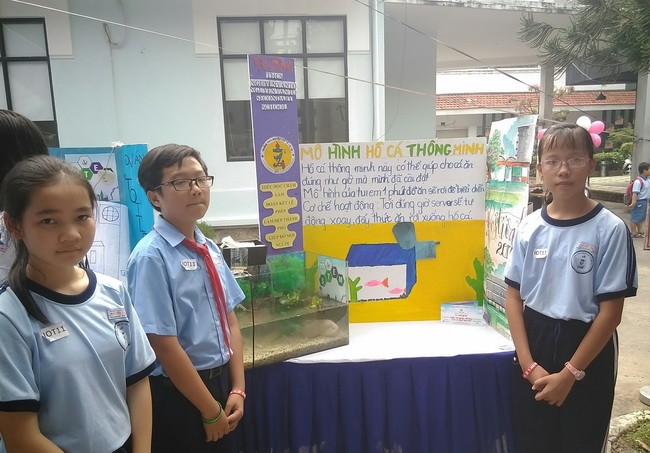 Học sinh trường THCS Nguyễn Văn Tố với dự án sáng tạo "Mô hình hồ cá thông minh".