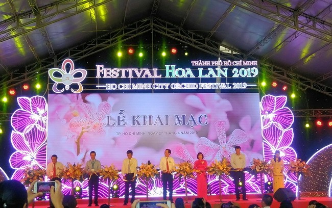Quang cảnh buổi lễ khai mạc Festival Hoa lan năm 2019.