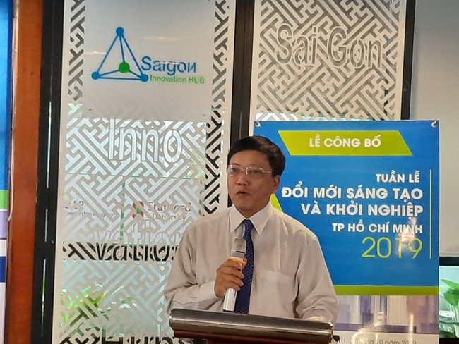 Ông Nguyễn Khắc Thanh - Phó Giám đốc Sở KH&CN TP.HCM phát biểu công bố về sự kiện WHISE 2019.
